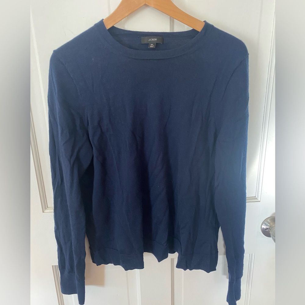 J.Crew Navy Blue Merino Wool Sweater size XL